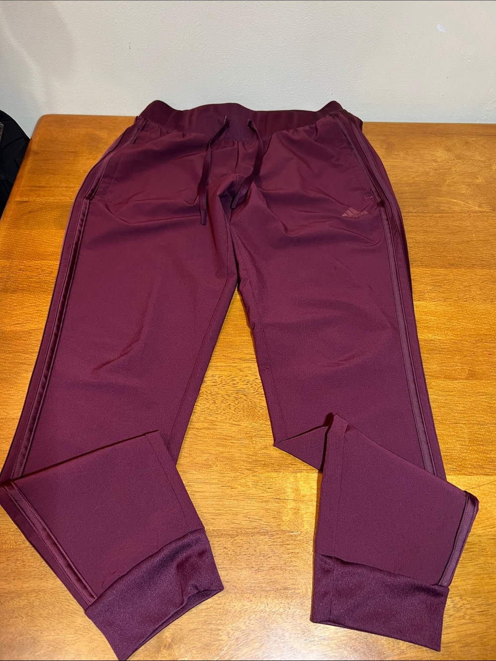 ADIDAS Women Maroon Athletic Track Pants size SMALL